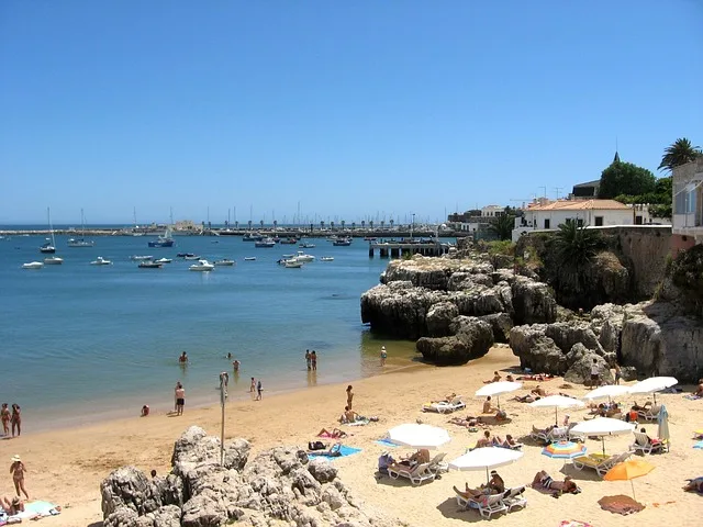 Cascais old town centre popular with wealthy expats who need comprehensive insurance in Portugal